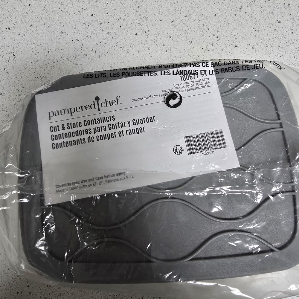 Pampered Chef Dark Gray Storage Containers